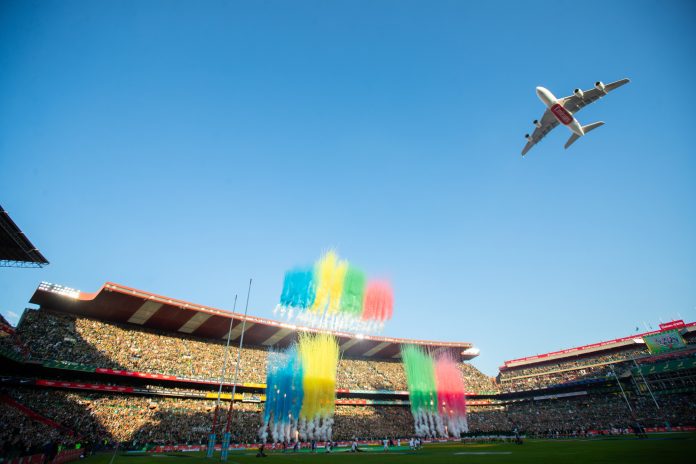 Emirates A380 conducts first-ever flypast in South Africa